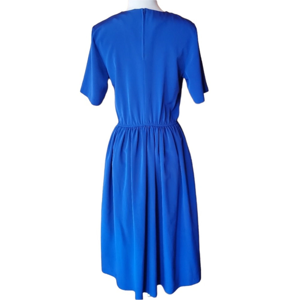 1980s JT Dress Royal Blue Career Dress‎ - Picture 5 of 7